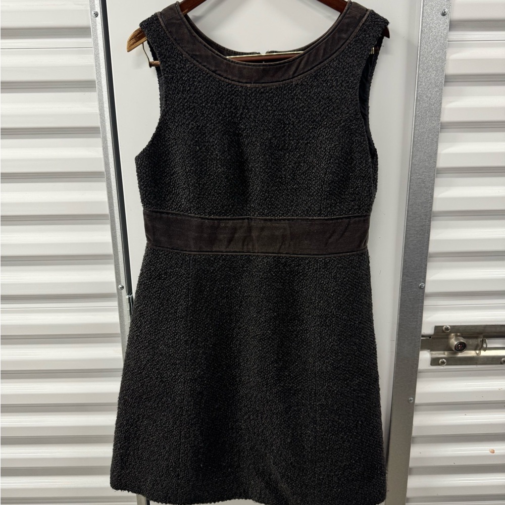 Tory Burch Wool Blend Sleveless Dress Brown Womens Size 12 Utility Lagenlook - Picture 2 of 12